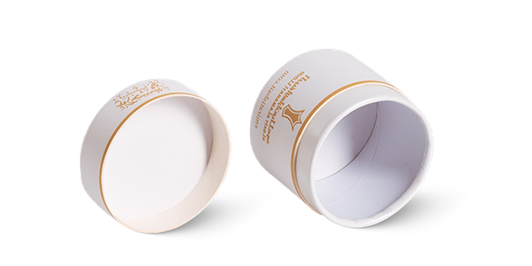 Minimalist Gold-Foil Cylindrical Box