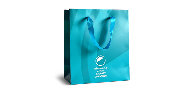 Modern Turquoise Wave-Pattern Fashion Shopping Bag