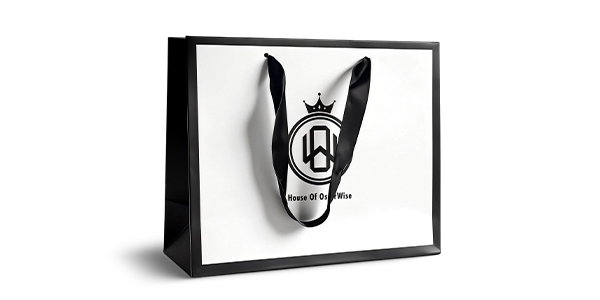 Luxury Black & White Crown Logo Fashion Shopping Bag